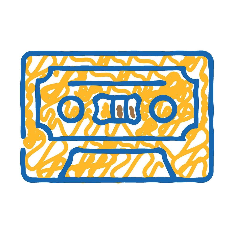 cassette audio retro gadget icon doodle illustration vector