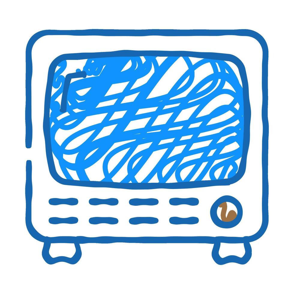 television retro gadget icon doodle illustration vector