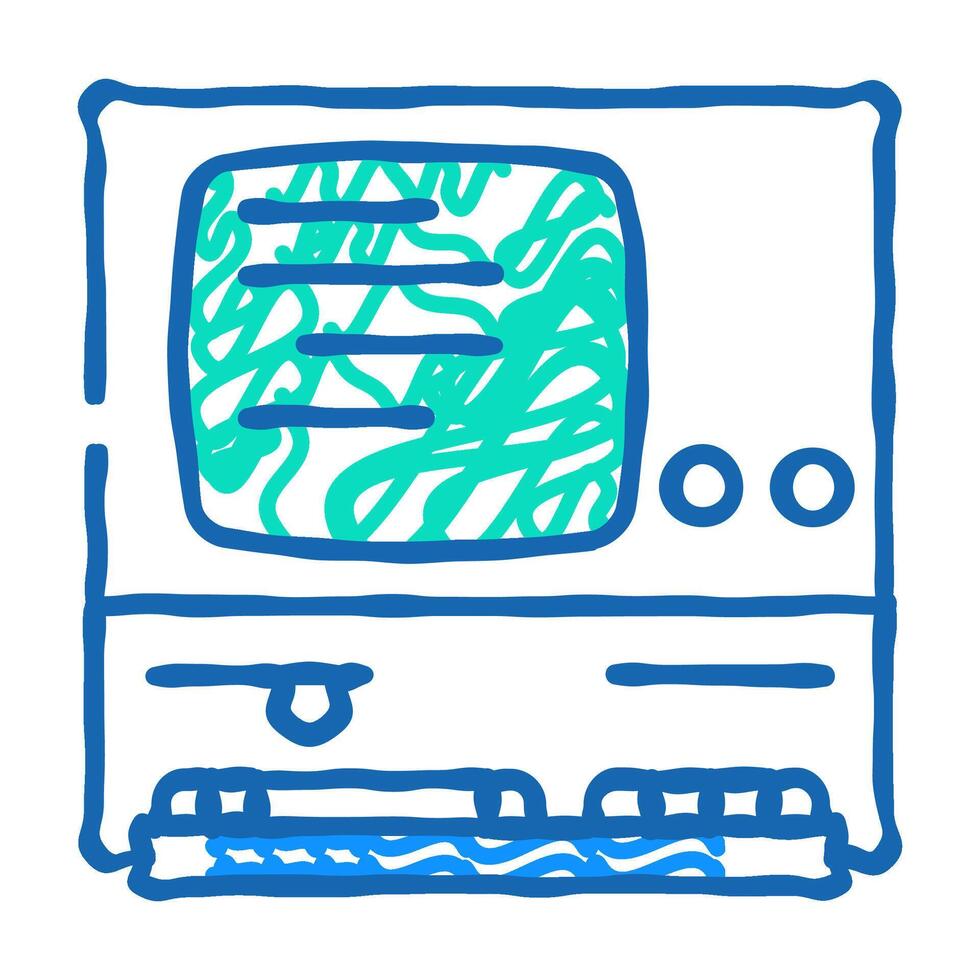 computer pc old gadget icon doodle illustration vector