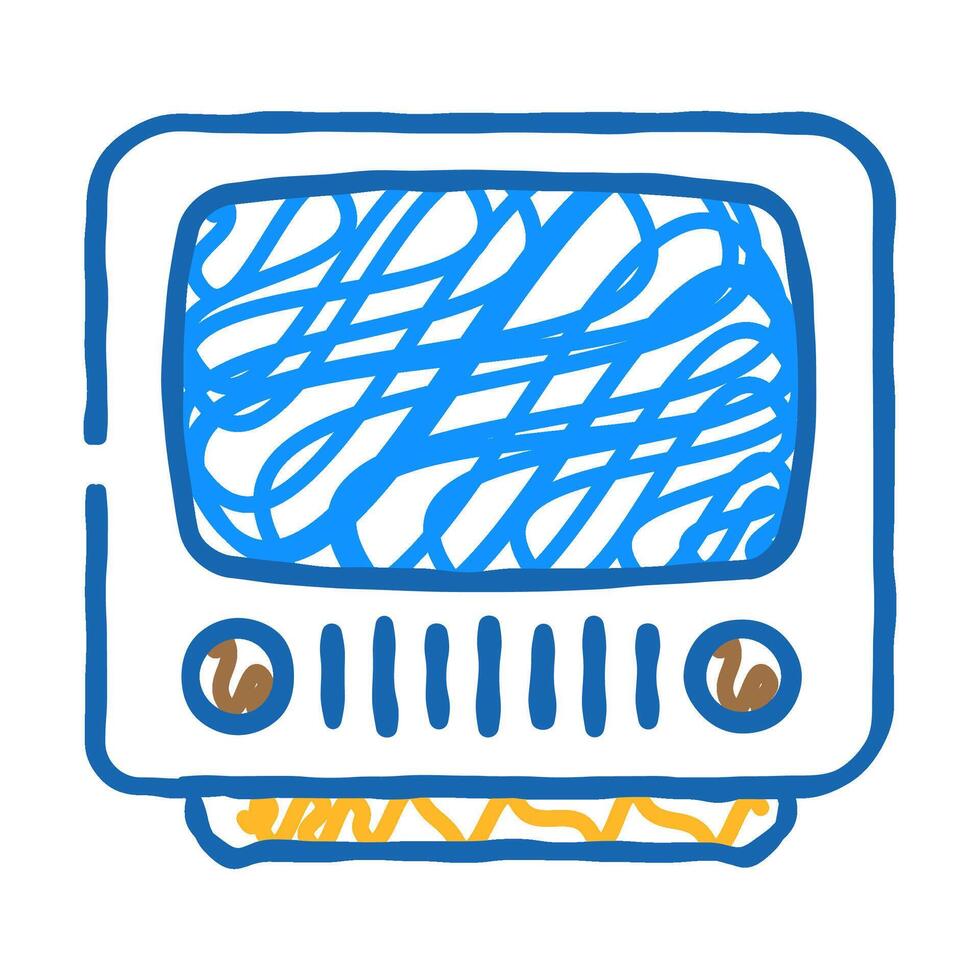 television old gadget icon doodle illustration vector