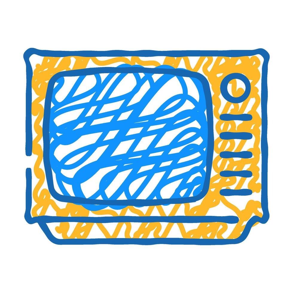 television retro gadget icon doodle illustration vector