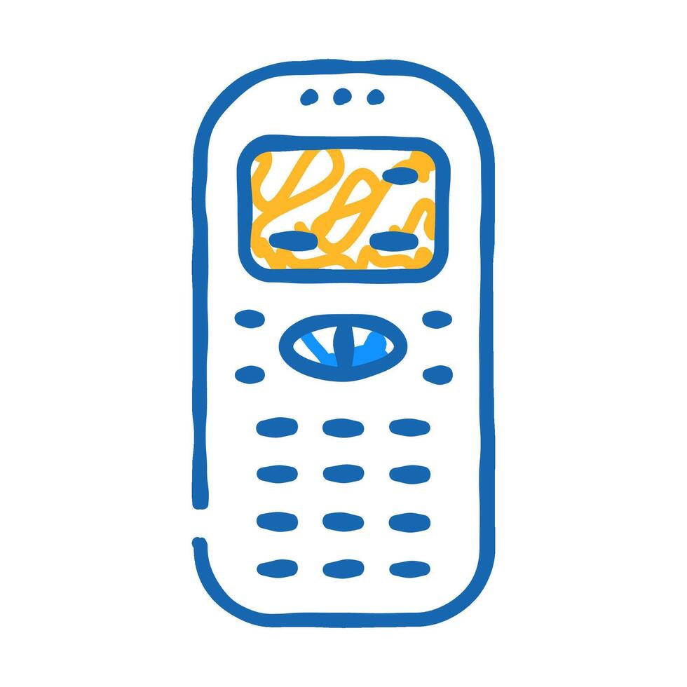 mobile phone old gadget icon doodle illustration vector