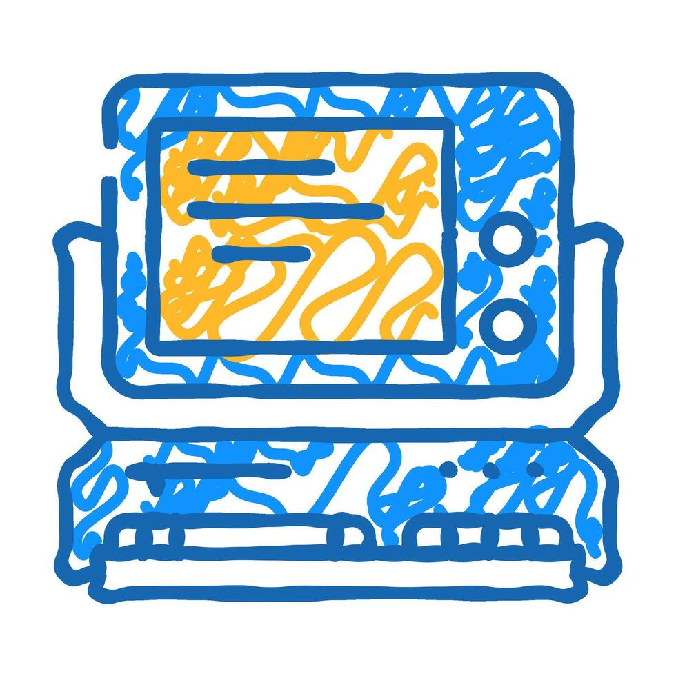 computer pc retro gadget icon doodle illustration vector