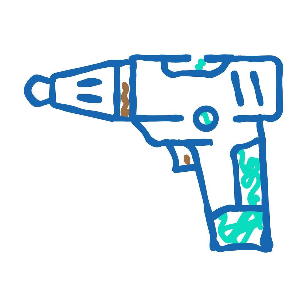 screwdriver machine icon doodle illustration vector