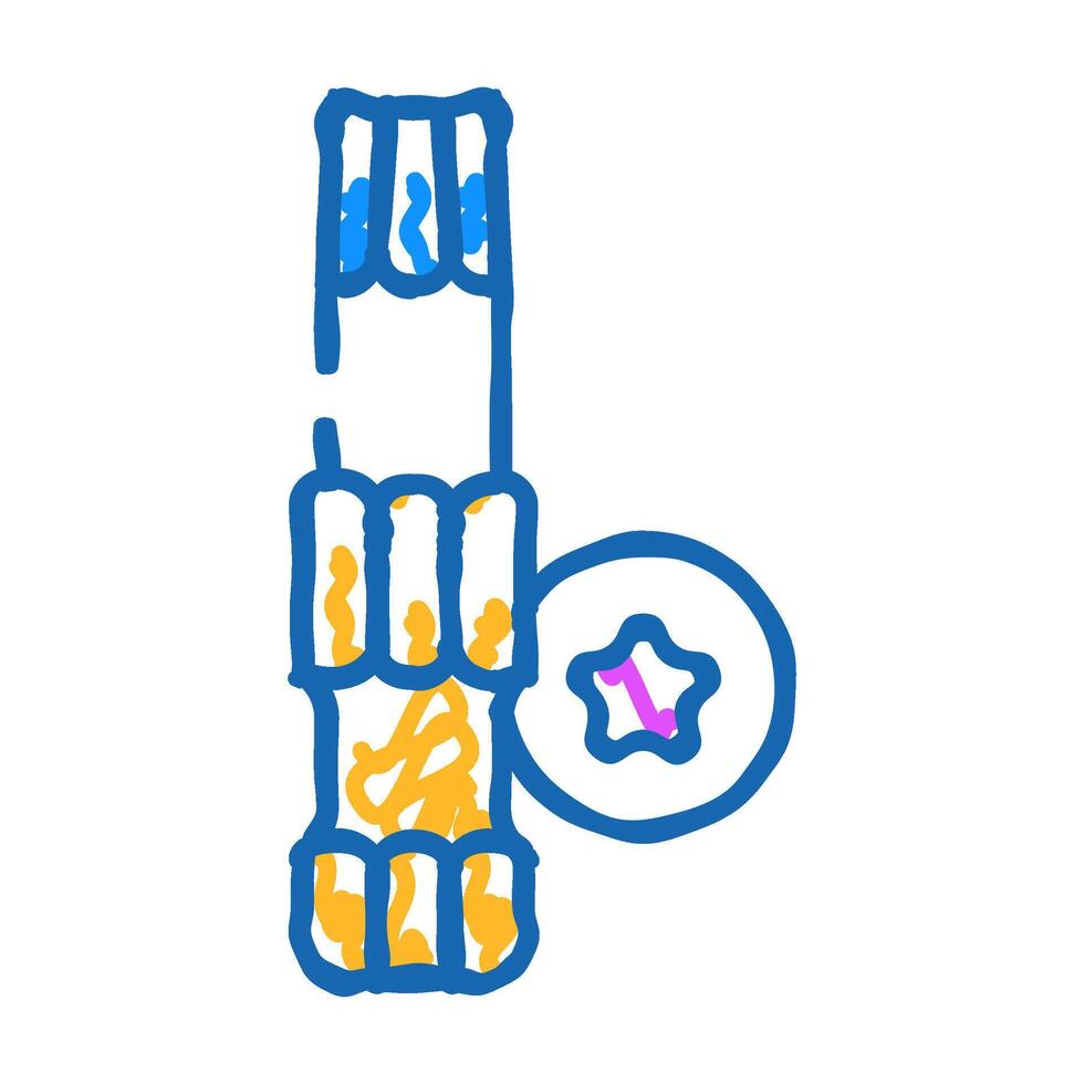 torx drive screwdriver bit icon doodle illustration vector