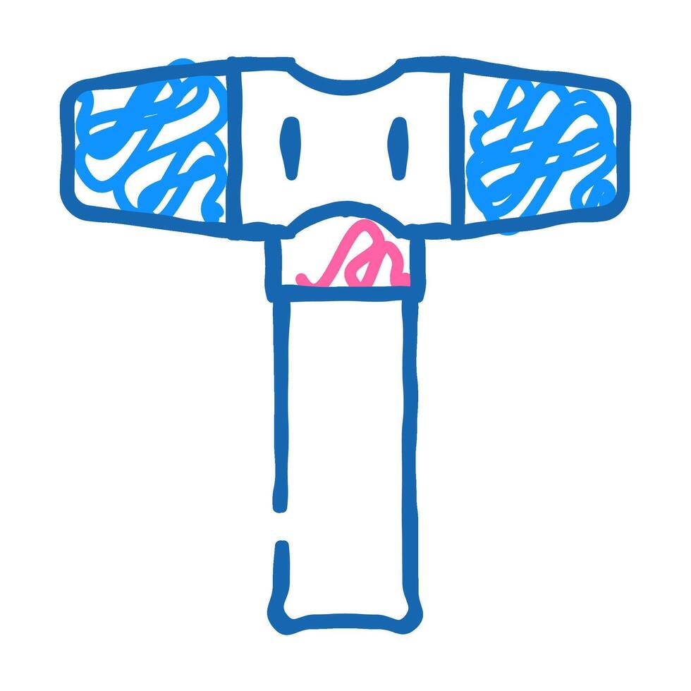 soft faced hammer icon doodle illustration vector