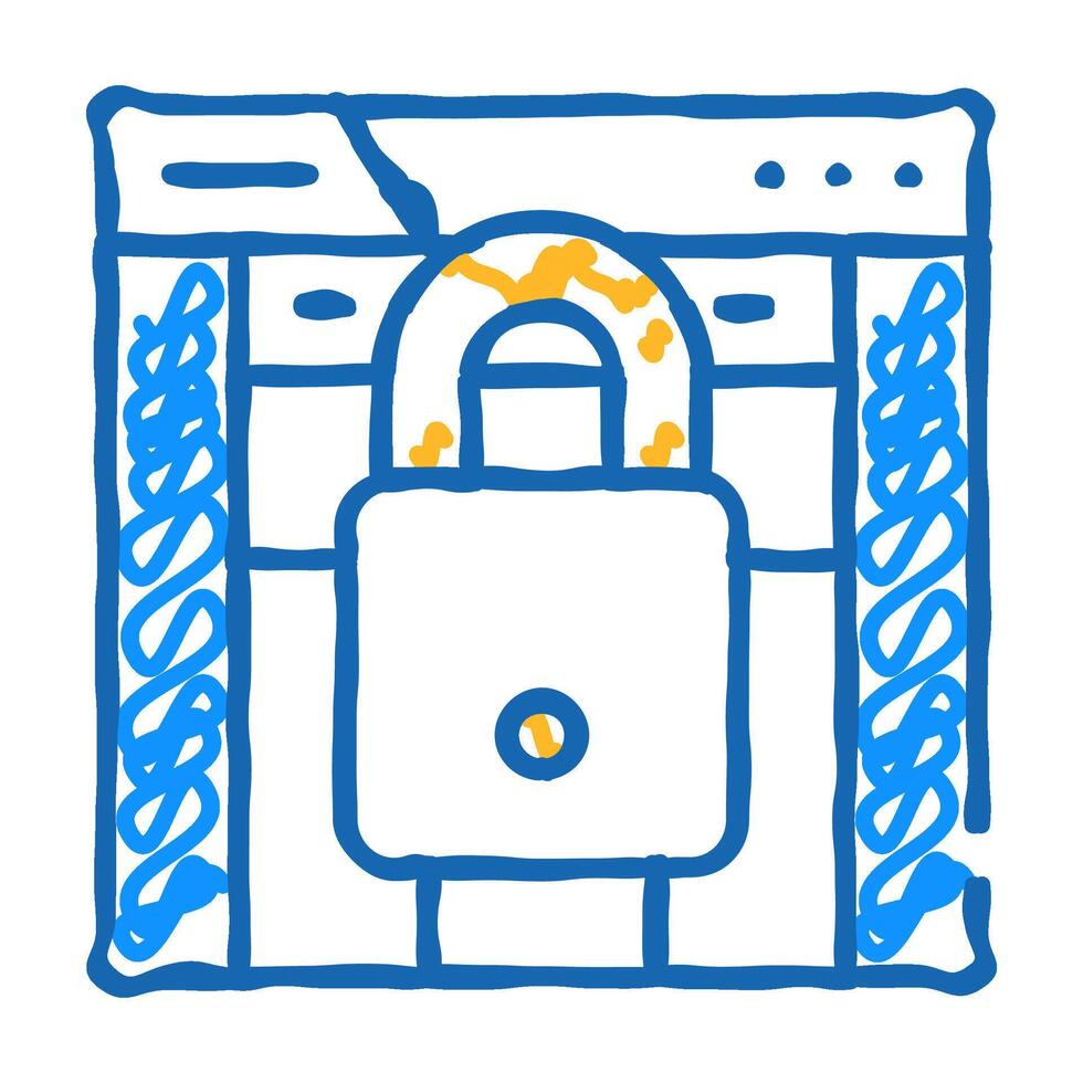web padlock icon doodle illustration vector