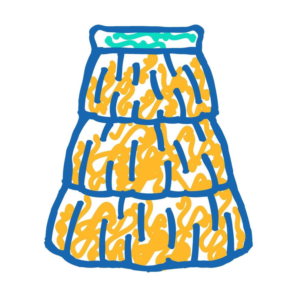 tiered layered skirt icon doodle illustration vector