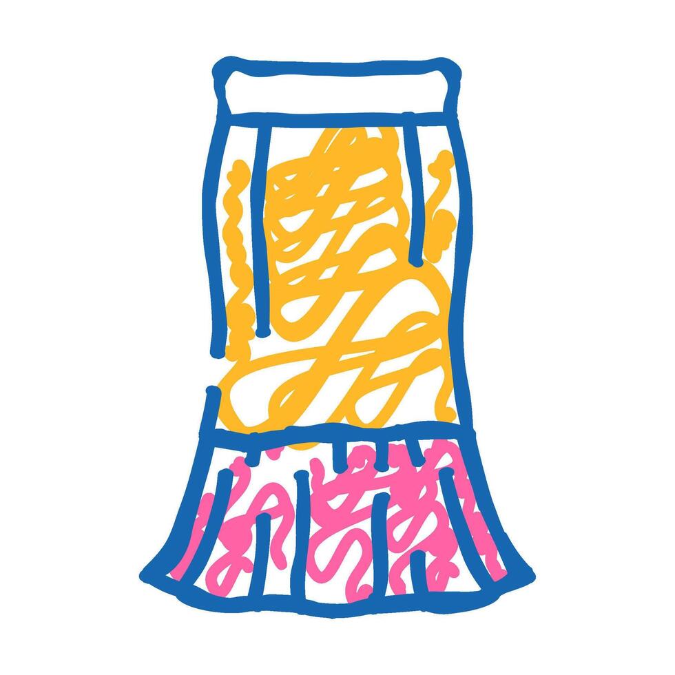 mermaid fishtail skirt icon doodle illustration vector