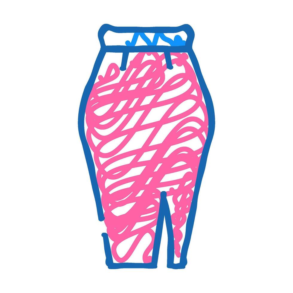pencil skirt icon doodle illustration vector