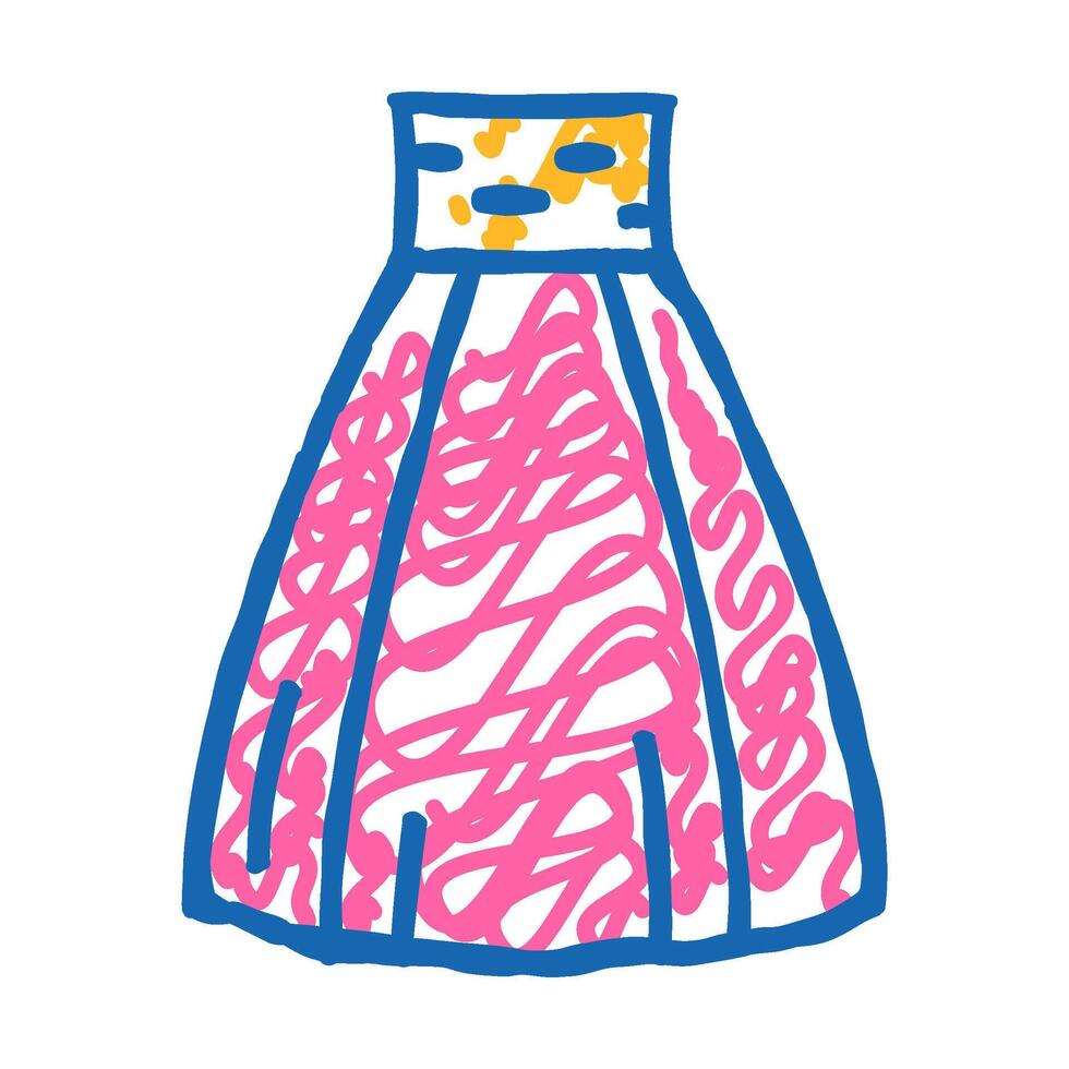 high waisted skirt icon doodle illustration vector