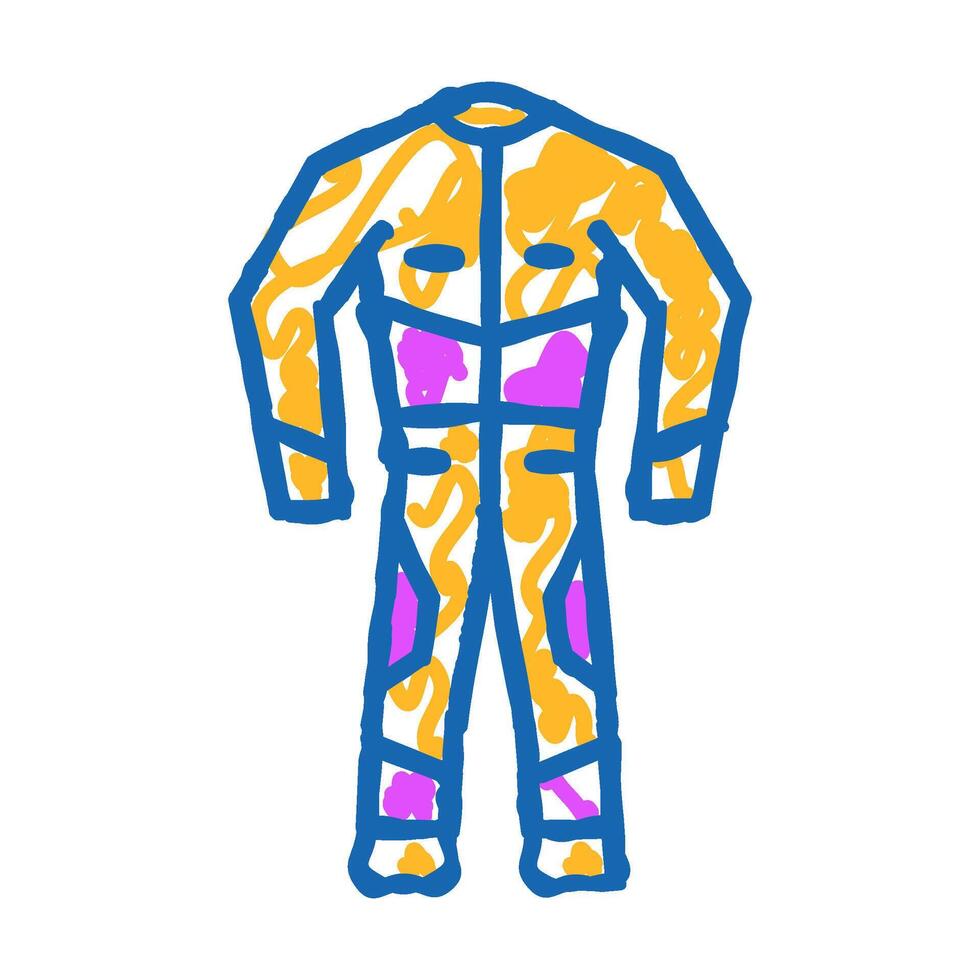 one piece suit motorcycle icon doodle illustration vector
