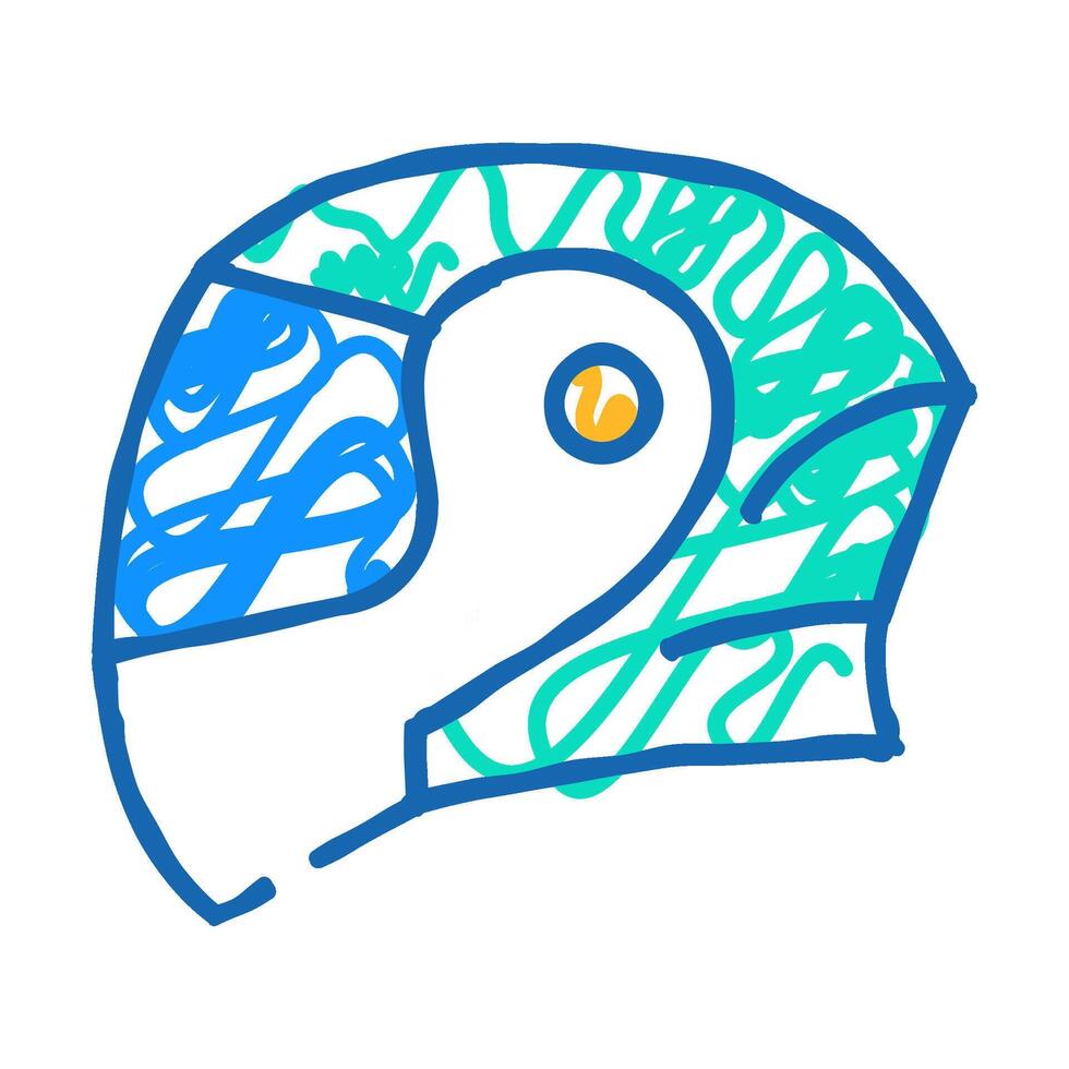 modular helmet motorcycle icon doodle illustration vector