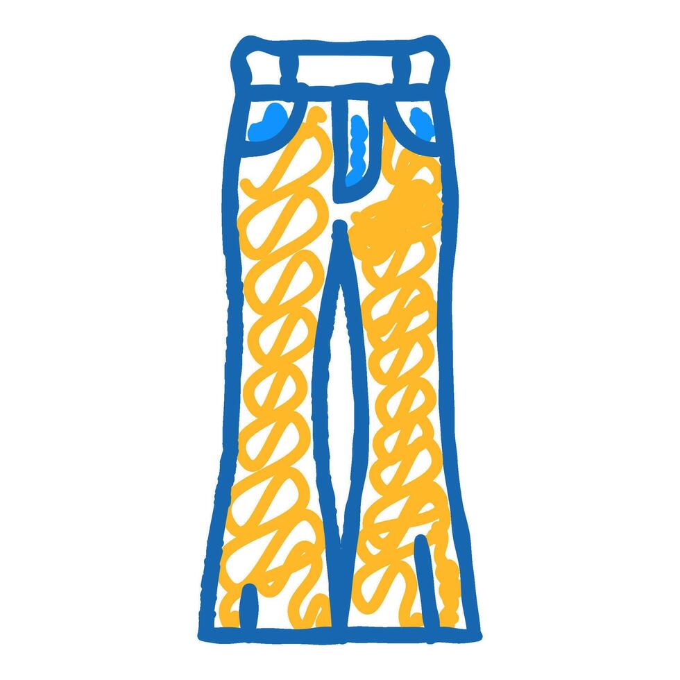 bell bottoms pants clothes icon doodle illustration vector