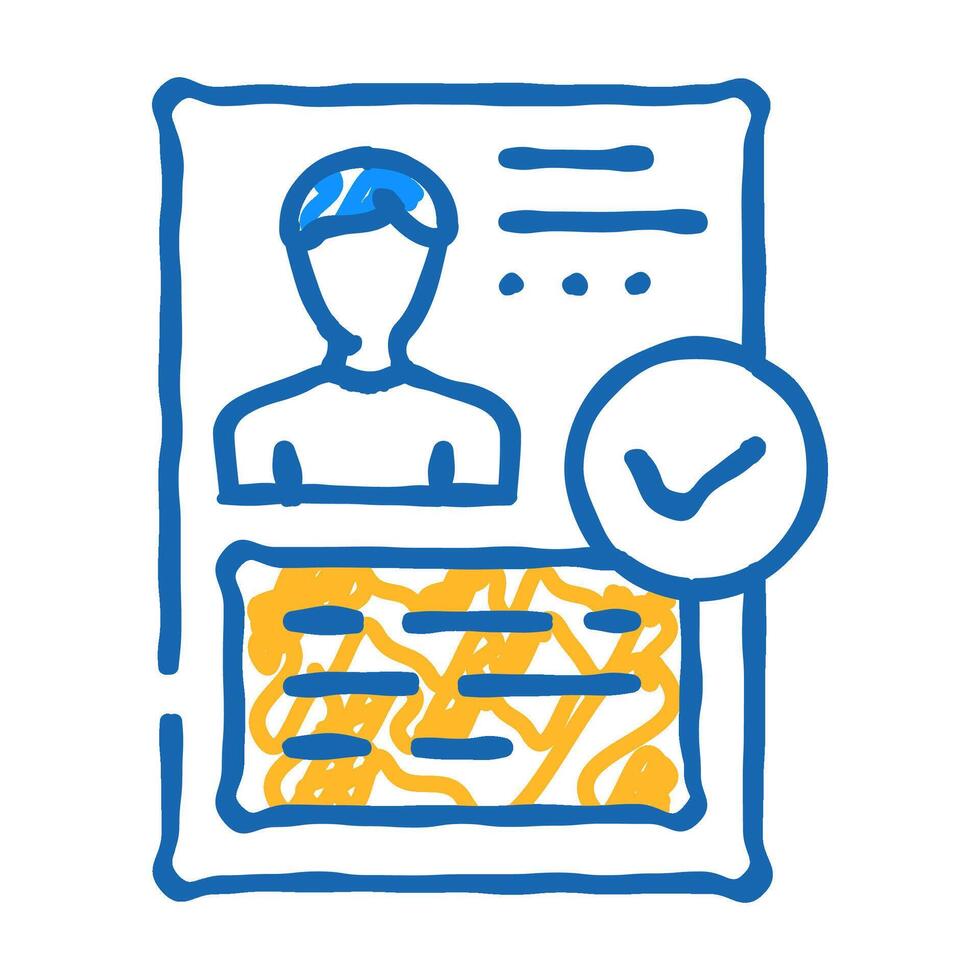 verified profile icon doodle illustration vector