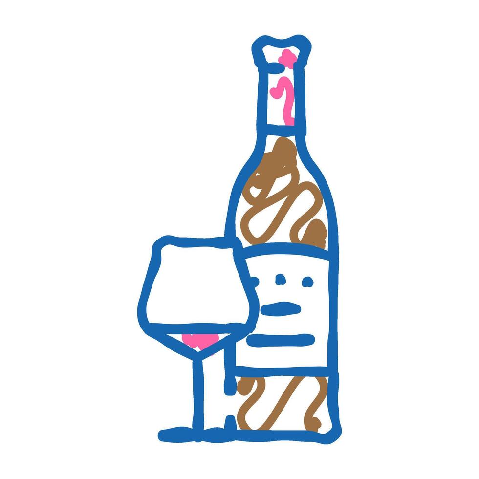 merlot red wine icon doodle illustration vector