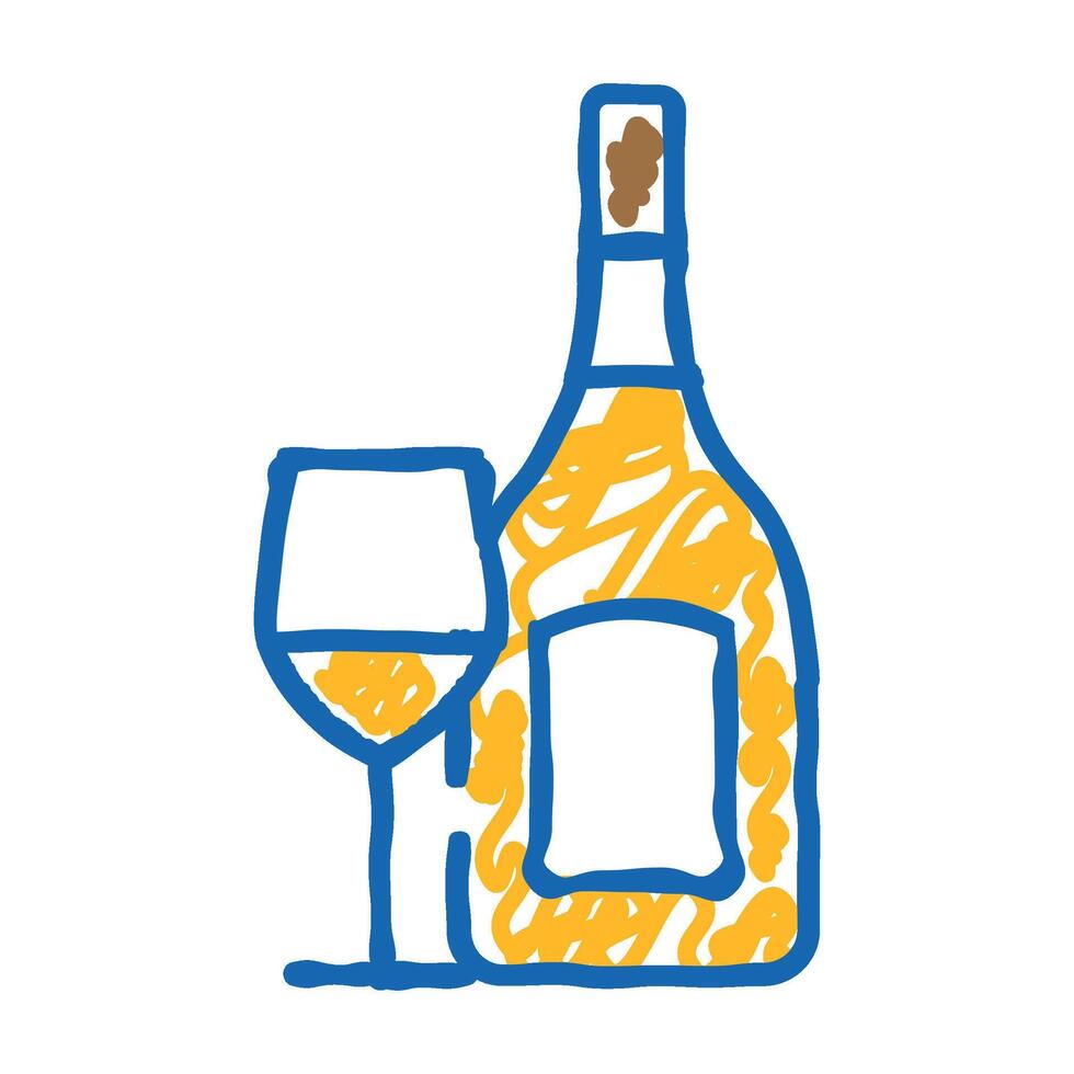 chardonnay white wine icon doodle illustration vector