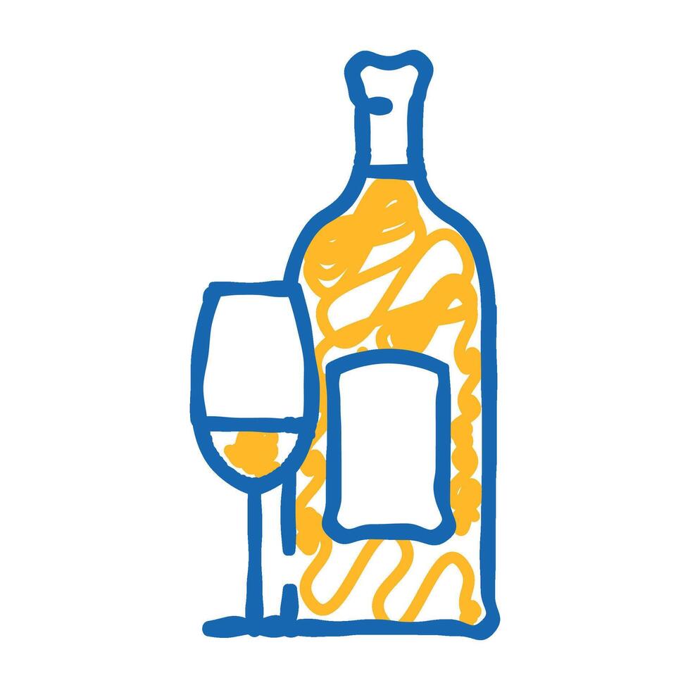 sauvignon blanc white wine icon doodle illustration vector