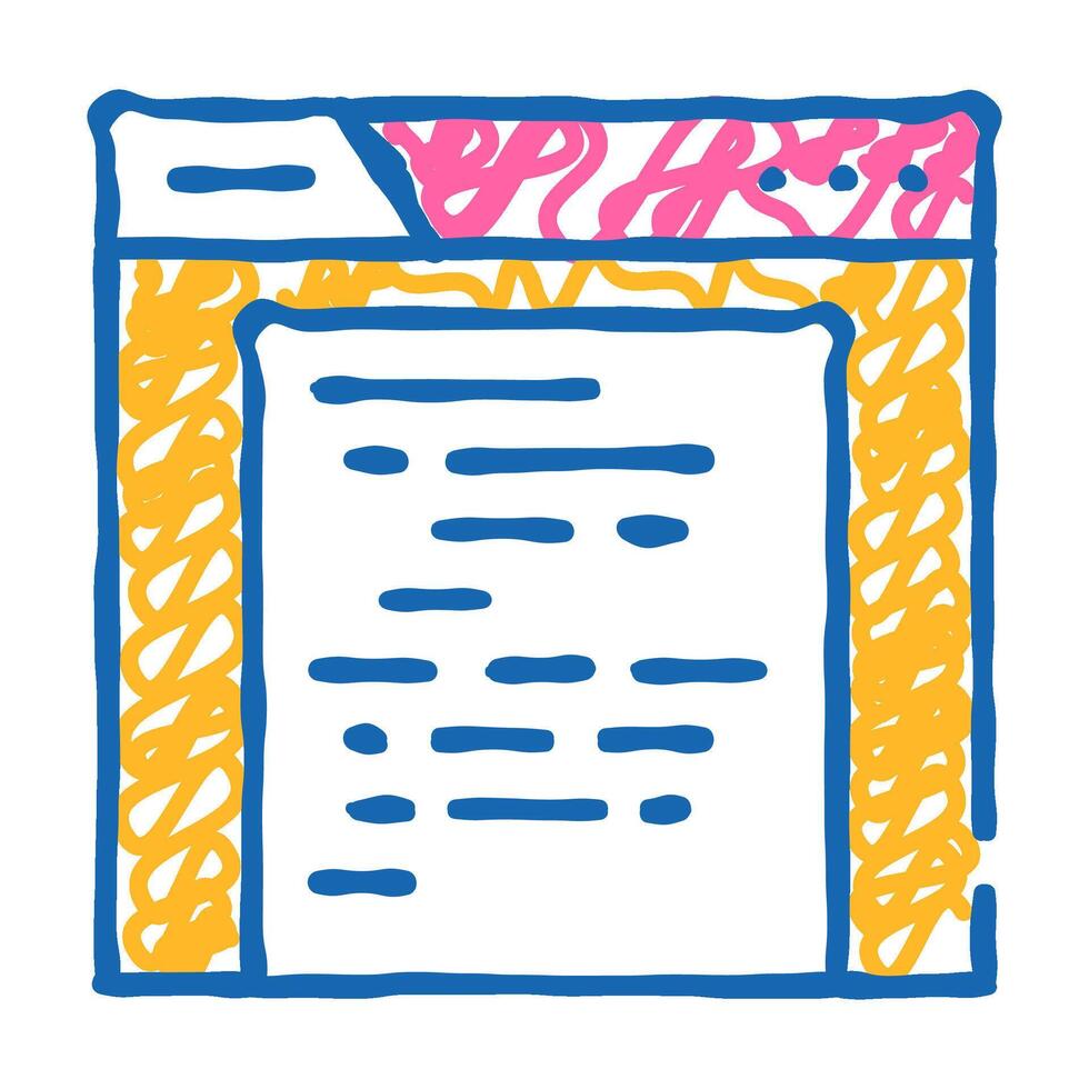 archive folder icon doodle illustration vector