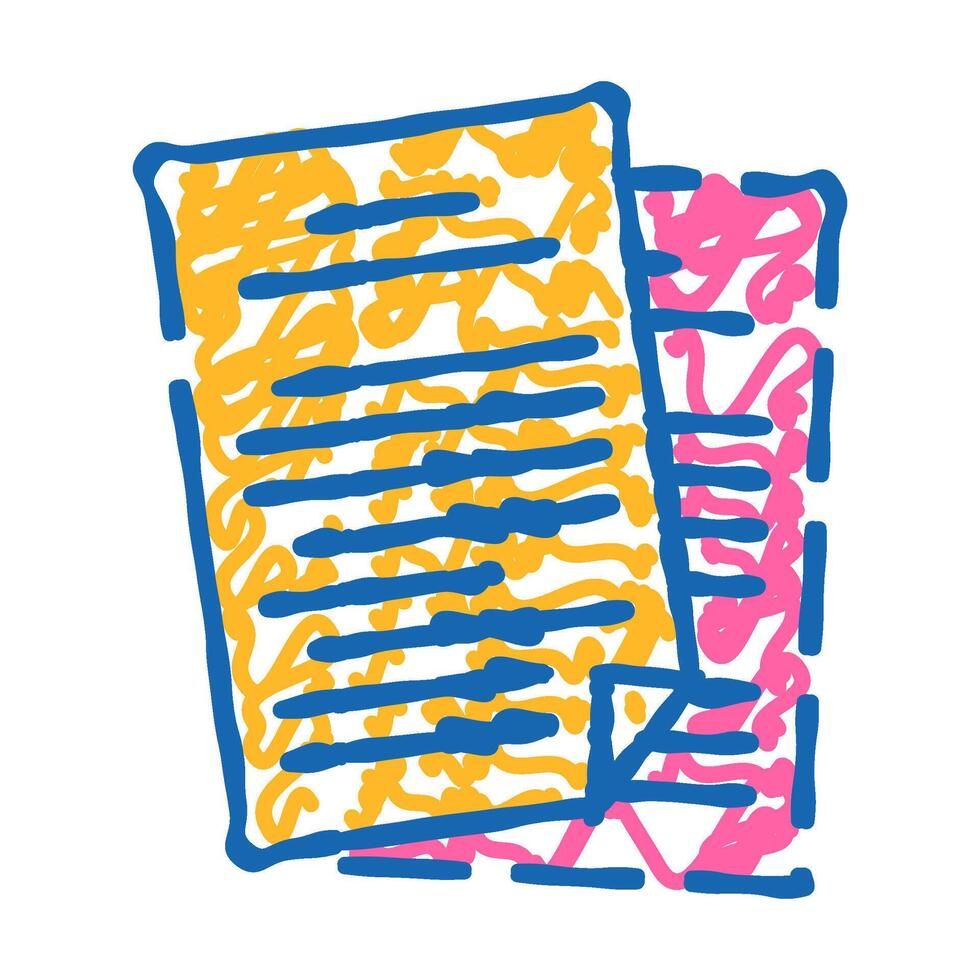 office folder icon doodle illustration vector