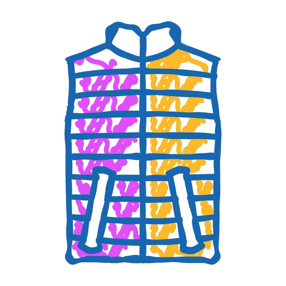 gilet outerwear female icon doodle illustration vector