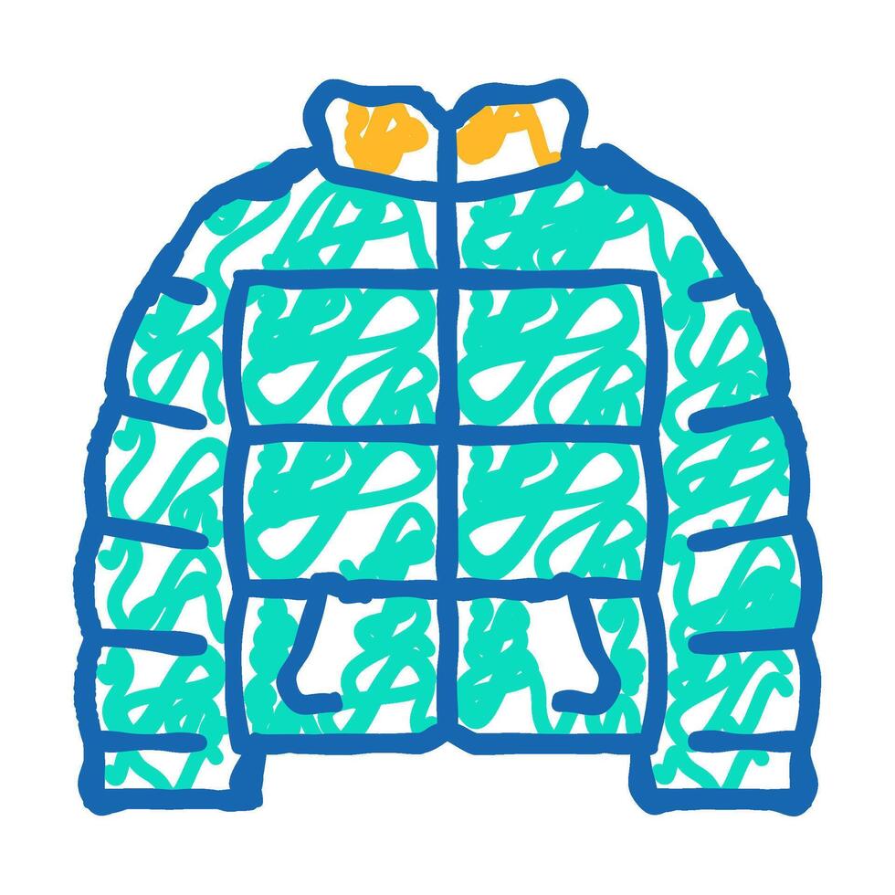 puffy jacket outerwear female icon doodle illustration vector