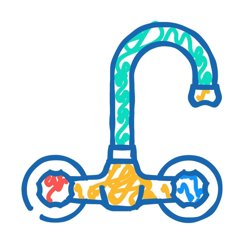 household faucet water icon doodle illustration vector