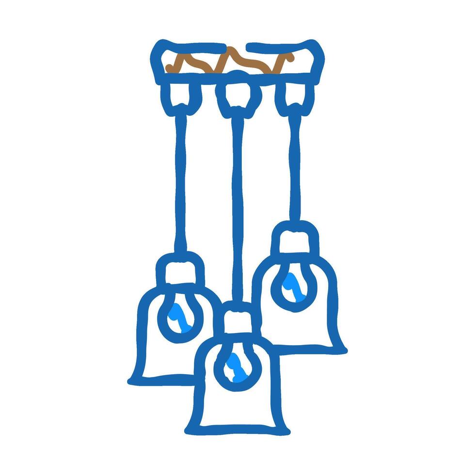 home lamp ceiling icon doodle illustration vector