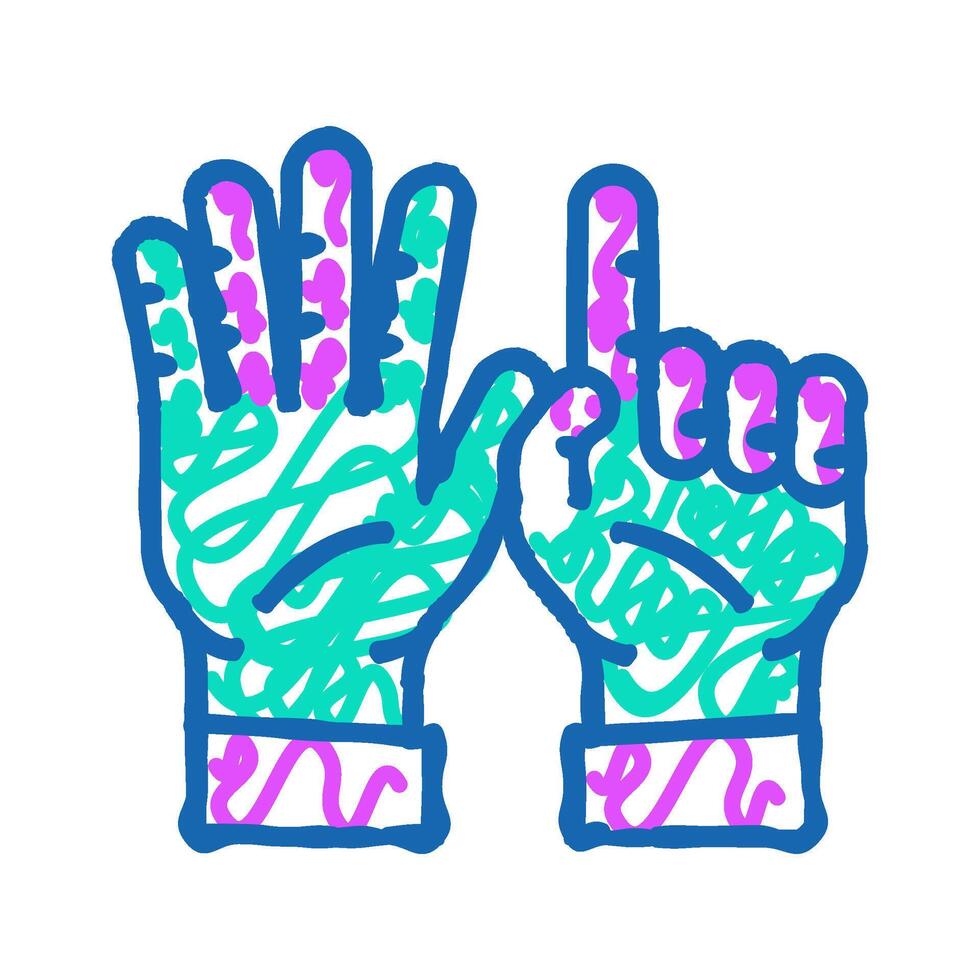 six number hand gesture icon doodle illustration vector