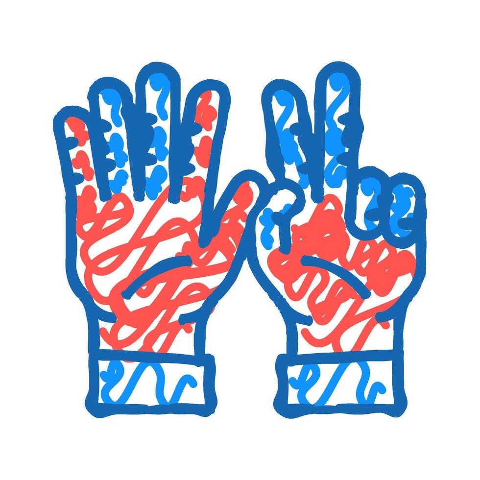 seven number hand gesture icon doodle illustration vector