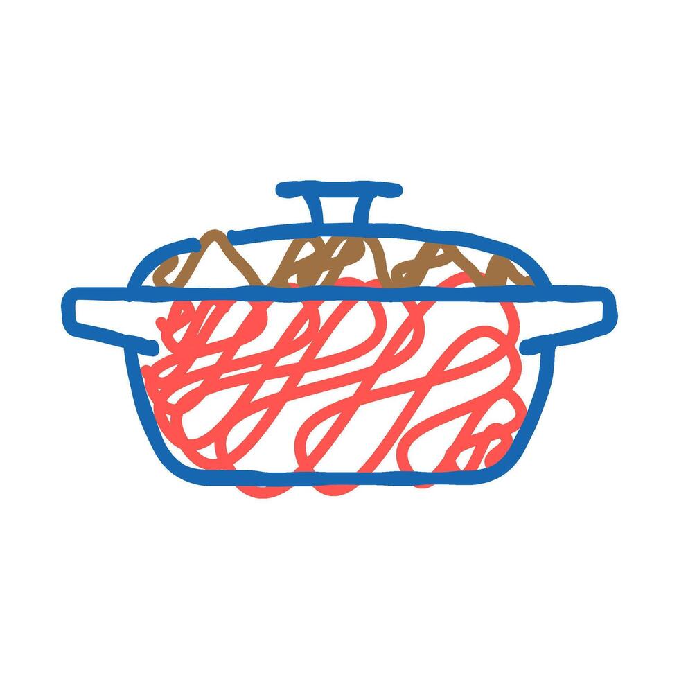 cook pot cooking icon doodle illustration vector