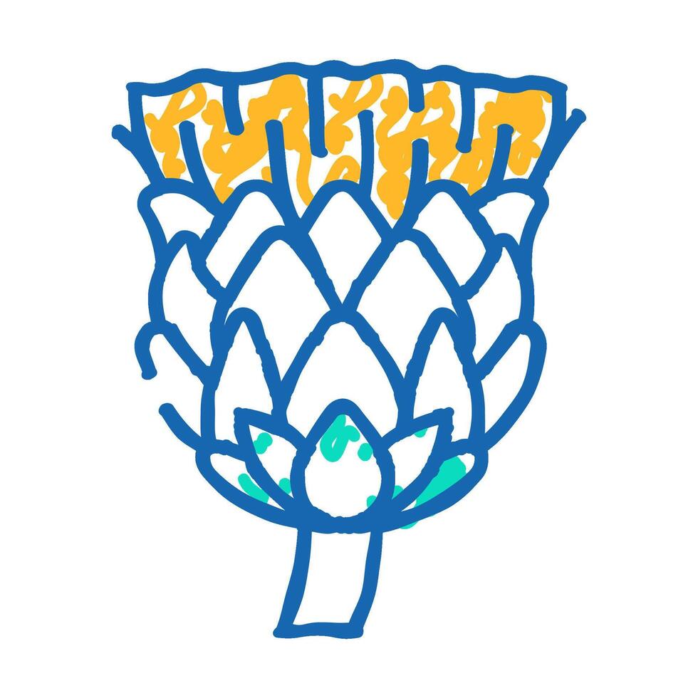 flower artichoke icon doodle illustration vector