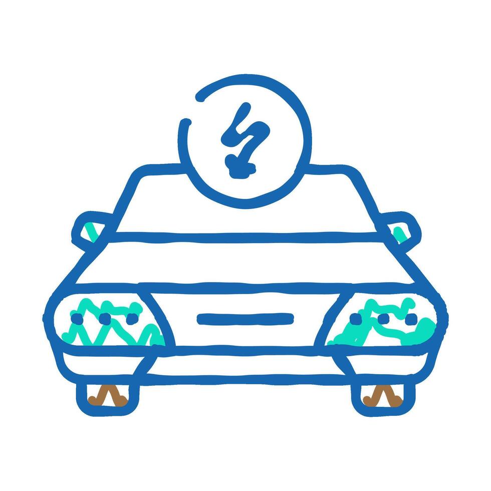 electric car transport vehicle icon doodle illustration vector