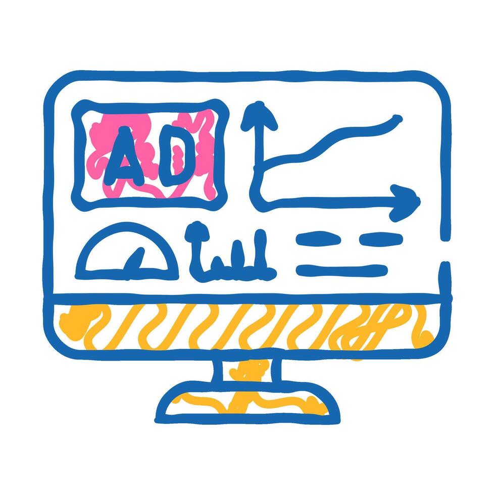 research advertising icon doodle illustration vector