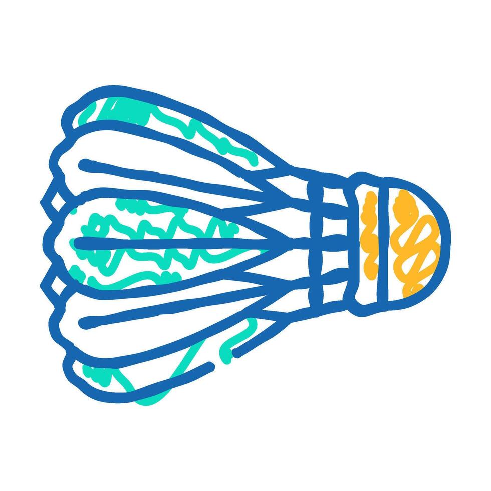shuttlecock game icon doodle illustration vector