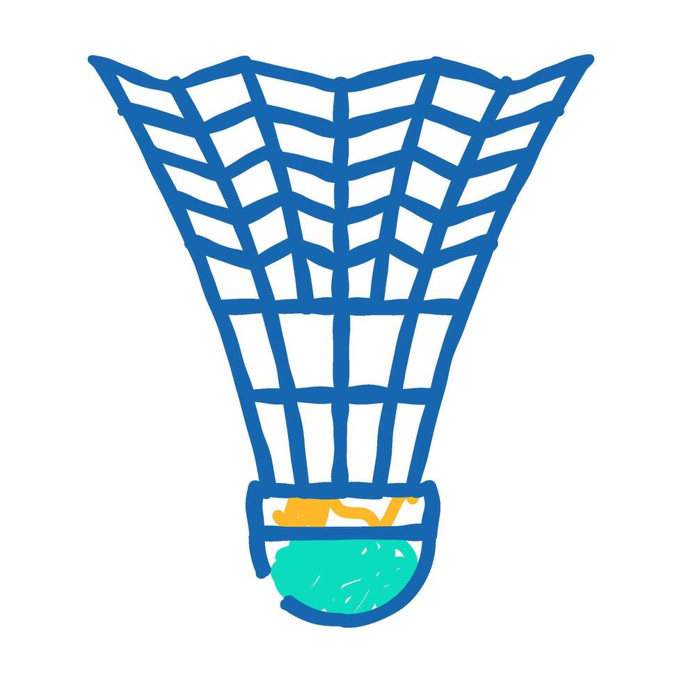 shuttlecock sport icon doodle illustration vector