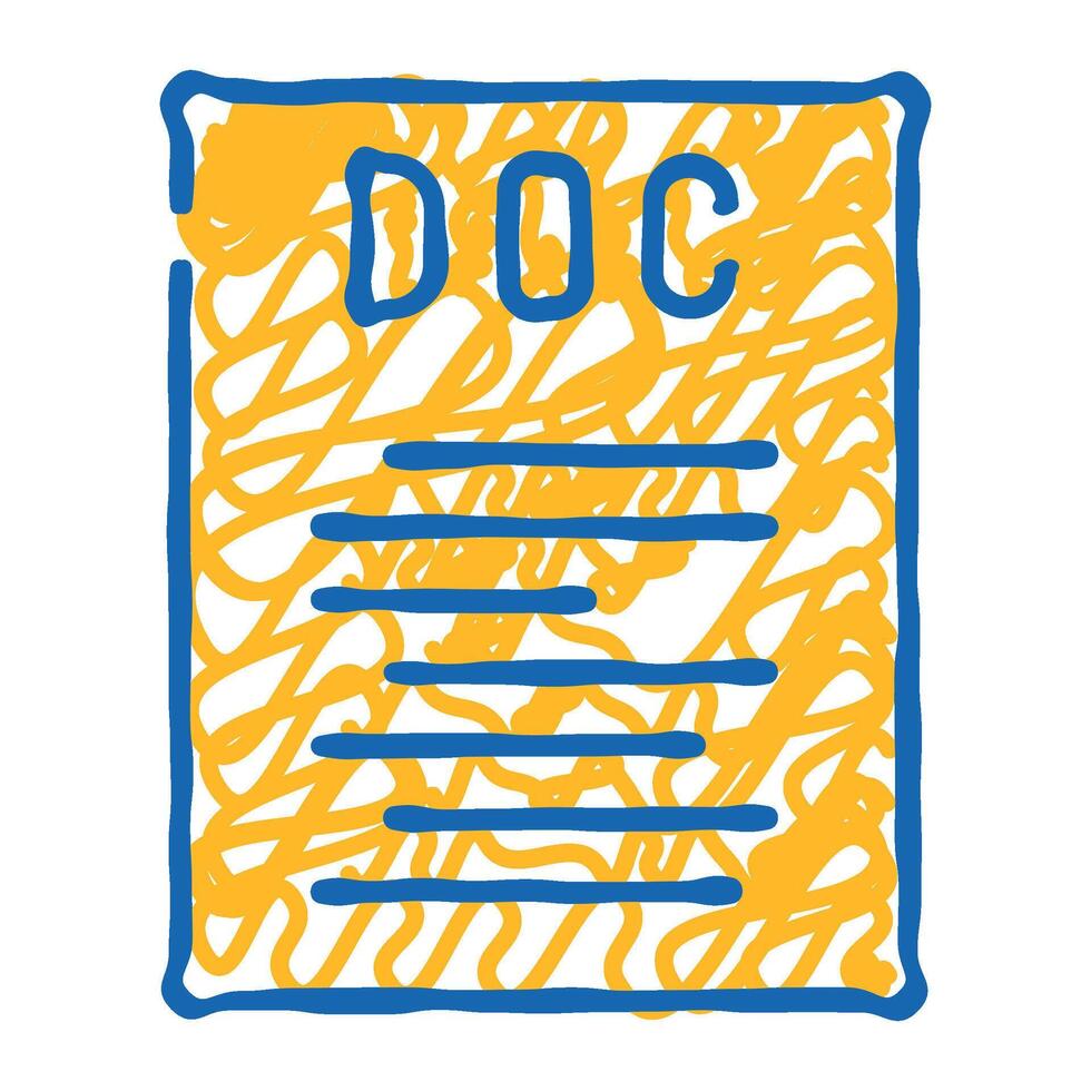 doc file format document icon doodle illustration vector