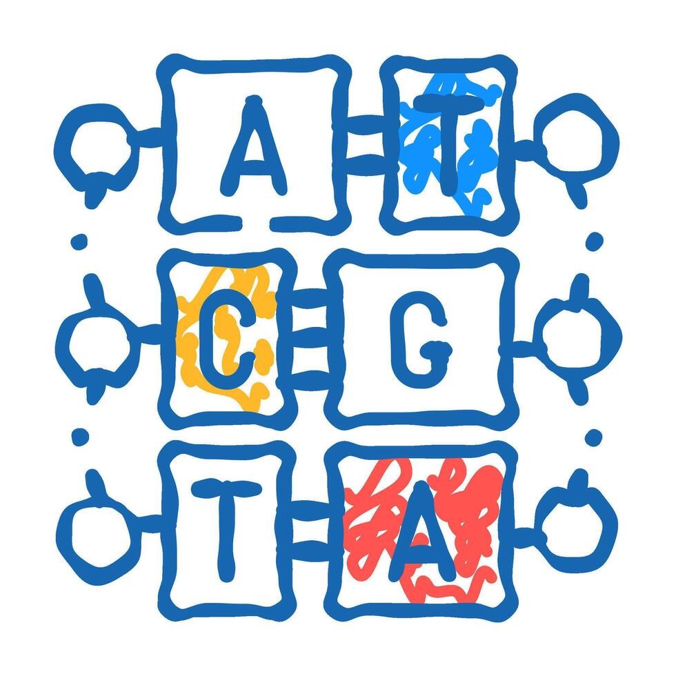 gene molecular structure icon doodle illustration vector