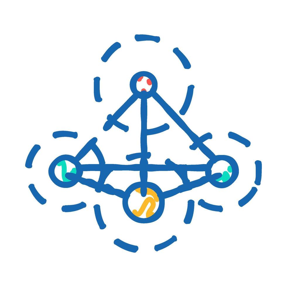 element molecular structure icon doodle illustration vector