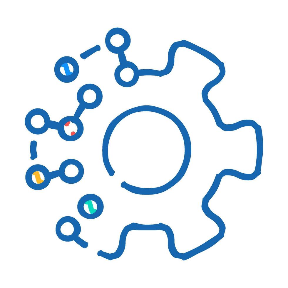 technology molecular structure icon doodle illustration vector