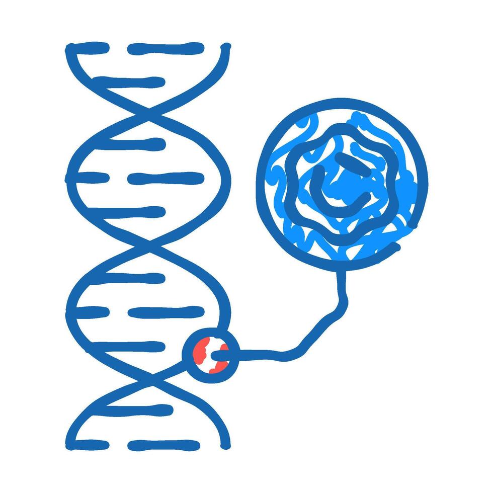 dna molecular structure icon doodle illustration vector