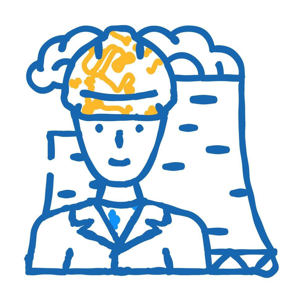 nuclear engineer worker icon doodle illustration vector