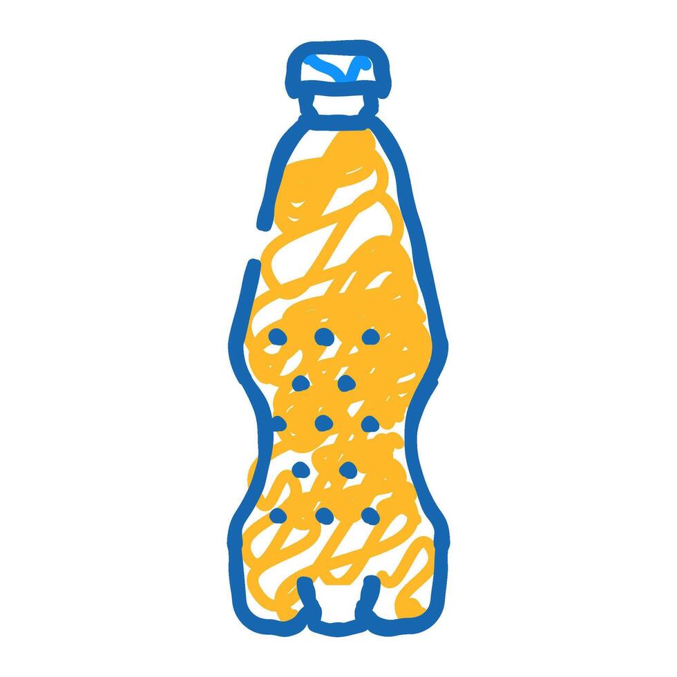 empty soda plastic bottle icon doodle illustration vector