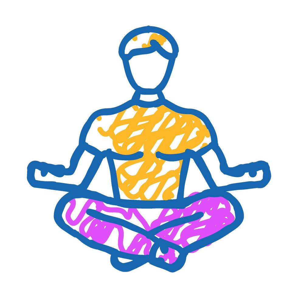 mindfulness practice headache treatment icon doodle illustration vector