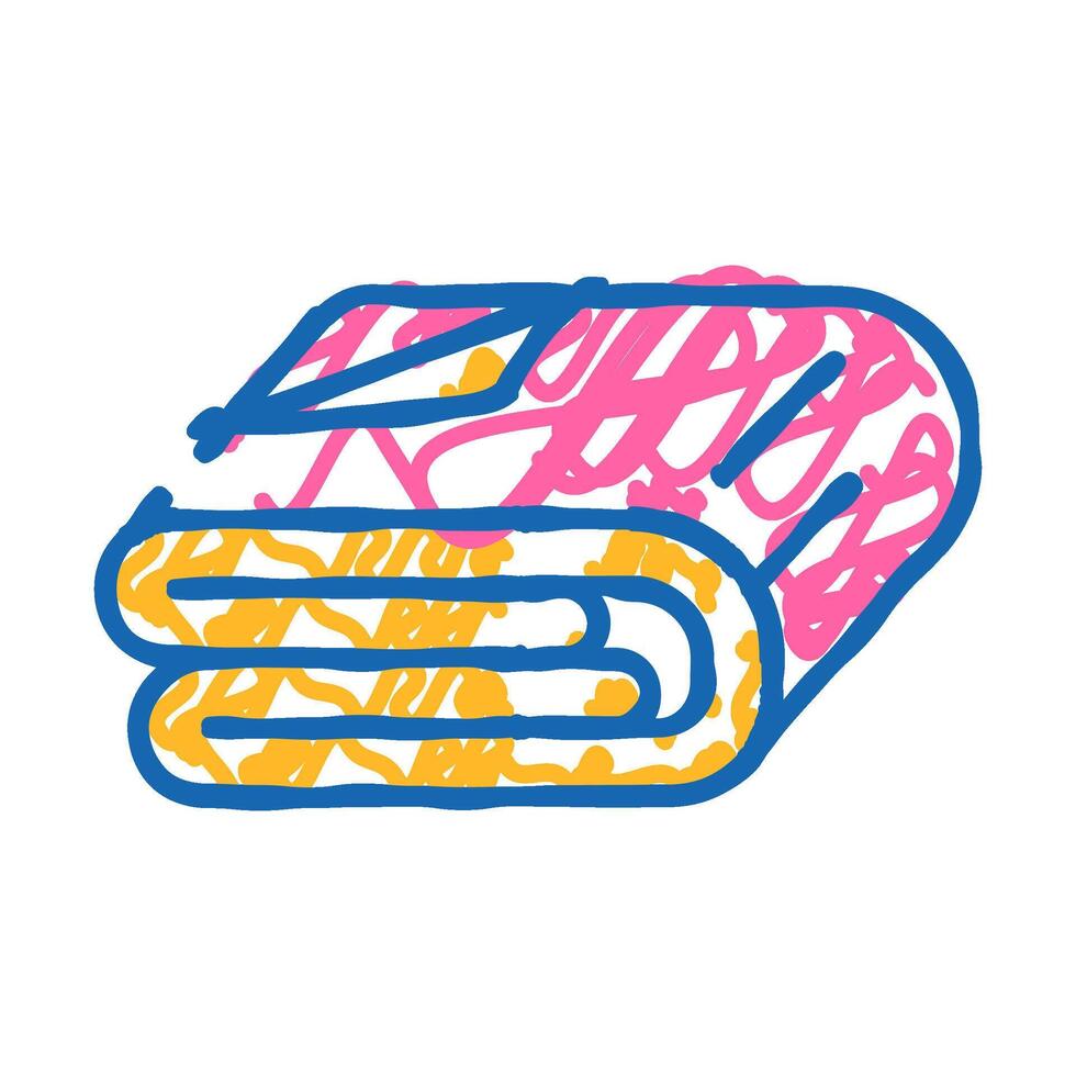 blanket bedroom interior icon doodle illustration vector