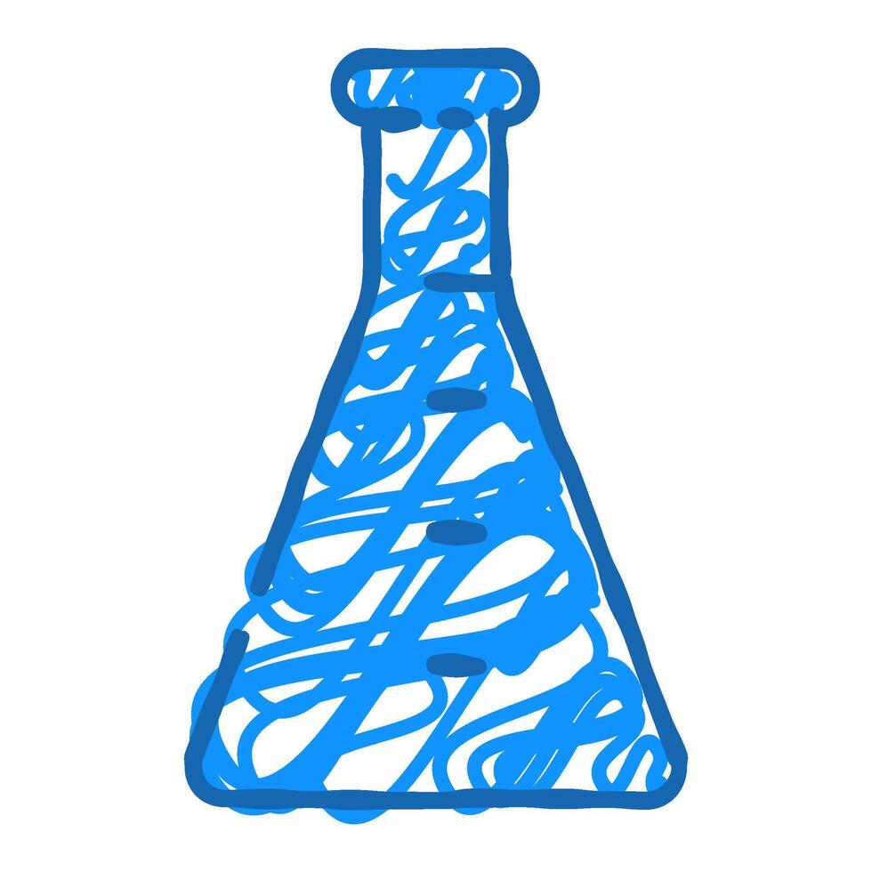 erlenmeyer flask chemical glassware lab icon doodle illustration vector