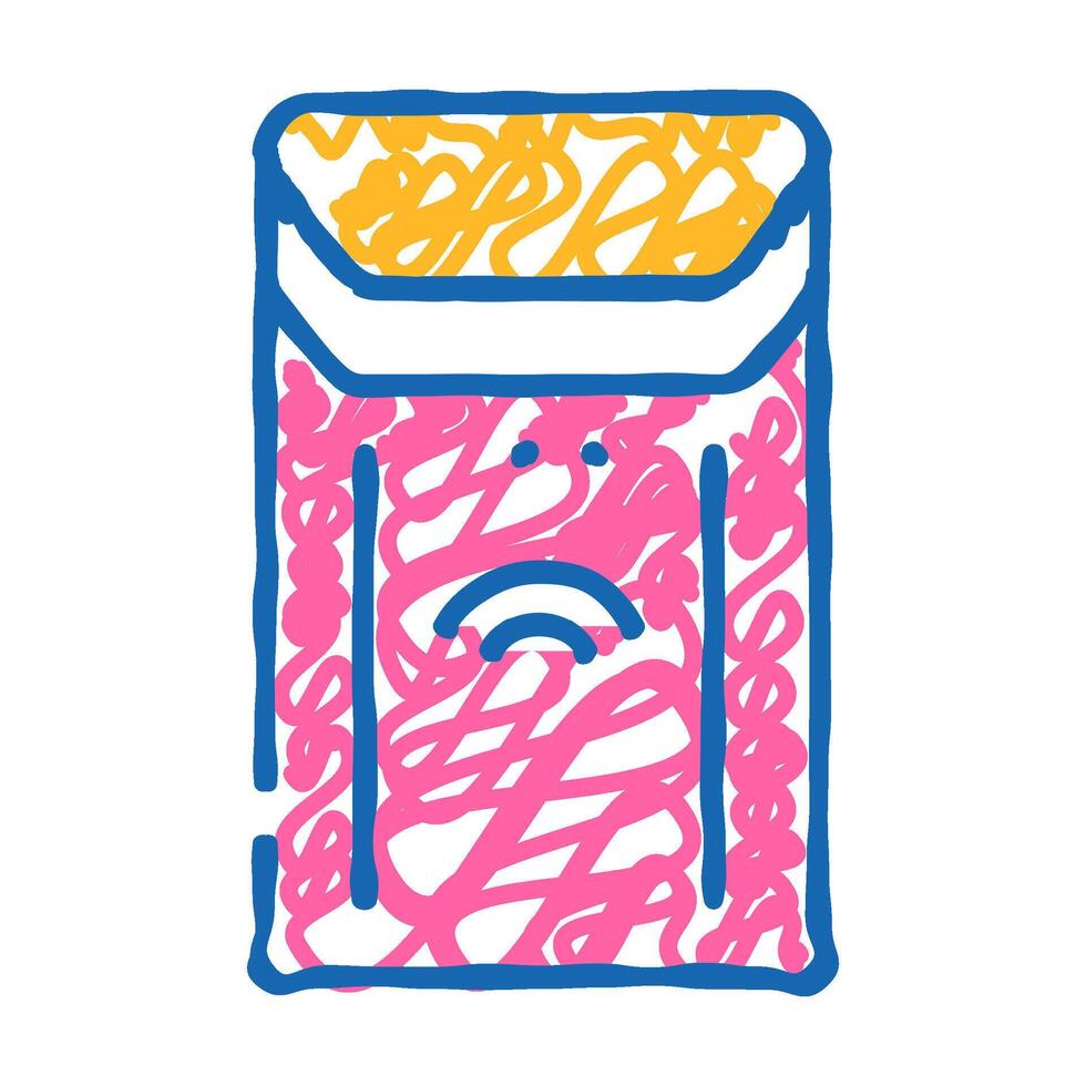 automatic trash bin home accessory icon doodle illustration vector