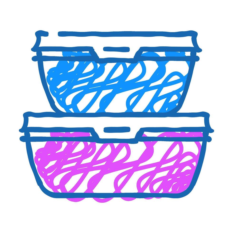 storage bowls kitchen cookware icon doodle illustration vector