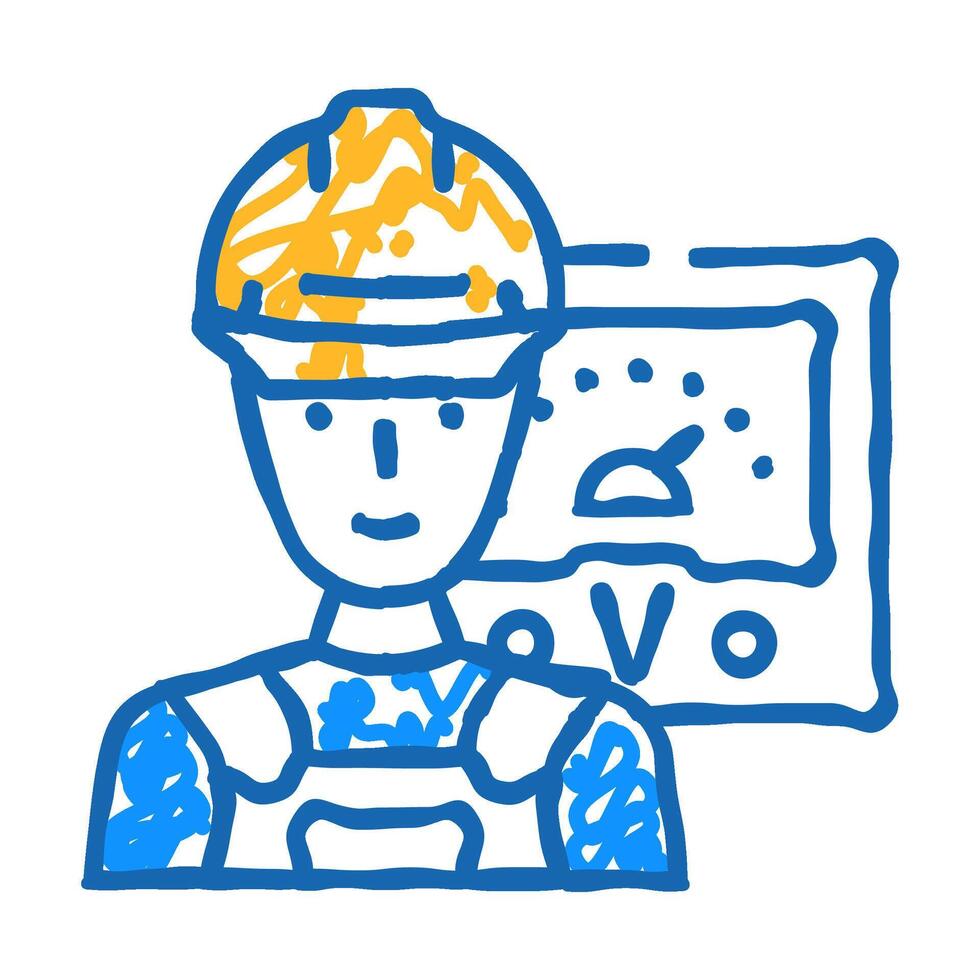 maintenance electrician repair worker icon doodle illustration vector