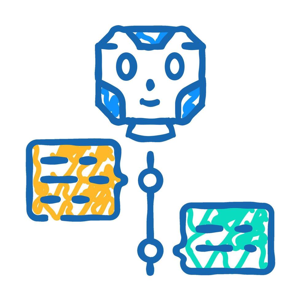 dialog chat bot icon doodle illustration vector